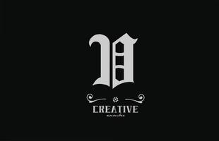 design de logotipo de ícone de letra do alfabeto vintage v. modelo de empresa criativa em branco e preto vetor