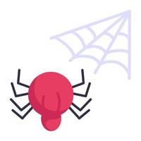 ícone plano moderno da teia de aranha, download premium vetor