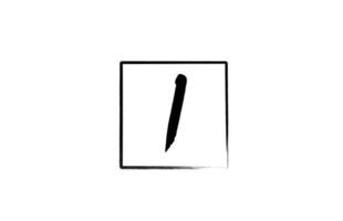 grunge i ícone do logotipo da letra do alfabeto com quadrado. modelo de design criativo para negócios e empresas em branco e preto vetor
