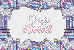 Livros de fantasia e magia vetor