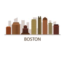 Skyline de Boston em um fundo branco vetor