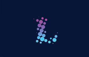 l design do ícone do logotipo da letra do alfabeto do ponto. modelo criativo para negócios e empresas em cores azuis rosa vetor