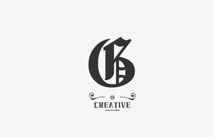 design de logotipo de ícone de letra do alfabeto g vintage. modelo de empresa criativa em branco e preto vetor