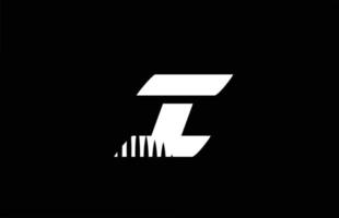 i ícone do logotipo da letra do alfabeto preto e branco com design de picos. modelo criativo para empresa e negócios vetor