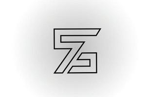 design de ícone de logotipo de letra de alfabeto z preto e branco com linha. modelo criativo para negócios e empresa vetor