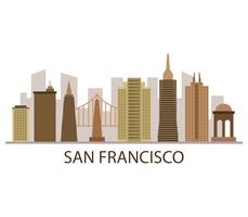 Skyline de San Francisco em um fundo branco