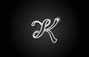 ícone do logotipo da letra do alfabeto k linha cinza. design criativo para negócios e empresa vetor