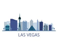 Skyline de Las Vegas em fundo branco vetor
