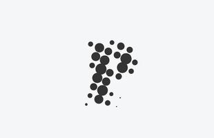 p design de logotipo de ícone de letra do alfabeto pontilhado. modelo criativo para negócios com ponto vetor