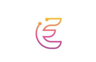 e design de logotipo de ícone de letra do alfabeto rosa com ponto. modelo criativo para empresa e negócios com linha vetor