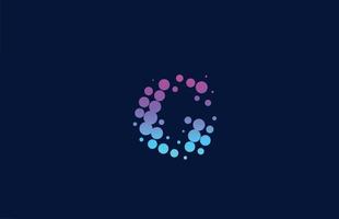 g ponto design de ícone do logotipo da letra do alfabeto. modelo criativo para negócios e empresas em cores azuis rosa vetor
