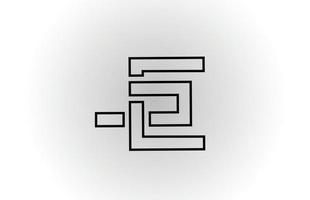 preto e branco e design de ícone do logotipo da letra do alfabeto com linha. modelo criativo para negócios e empresa vetor