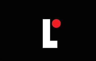 i design de logotipo de ícone de letra do alfabeto. modelo criativo para empresa e negócios com ponto vermelho em branco e preto vetor