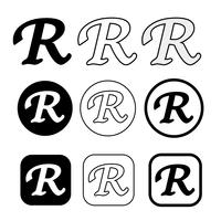 Sinal de símbolo de ícone de marca registrada vetor