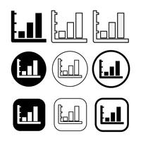 Conjunto simples de diagrama e gráfico icon vetor