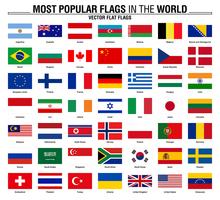 Coleção de bandeiras, bandeiras do mundo mais popular vetor