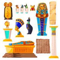 Conjunto de desenhos animados do antigo Egito vector