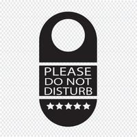 por favor não perturbe o ícone do gancho de porta vetor