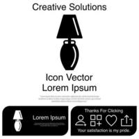vetor de ícone de lâmpada de mesa eps 10