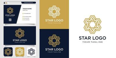 logotipo da estrela moderna e modelo de design de cartão de visita premium vector