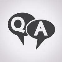 QA symbol, Question answer icon vetor