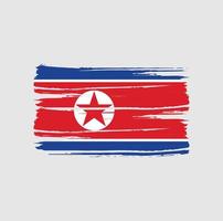 pinceladas de bandeira da coreia do norte vetor