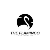 modelo de logotipo de silhueta de flamingo. ilustração vetorial. vetor