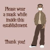 por favor, use uma máscara enquanto estiver dentro vetor