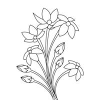página em preto e branco para livro de colorir floral bebê vetor