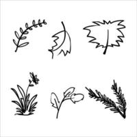 decoração floral linha ícone decoração doodle vetor de estilo desenhado à mão