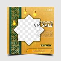 modelo de banner de postagem de mídia social de venda do ramadã vetor