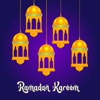 saudação de luxo ramadan kareem fundo islâmico vetor