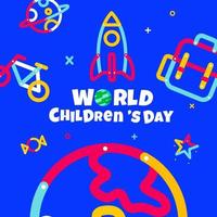 dia mundial da criança, volta às aulas, banner de modelo de design vetor