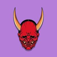 oni máscara de diabo japonês, ilustração vetorial eps.10 vetor