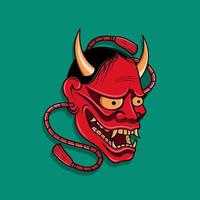 oni máscara de diabo japonês, ilustração vetorial eps.10 vetor