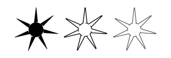 hélice estrela no conjunto. projeto de hélice moderno. ícones de estrelas. estrelas brilhantes. estrela logotipo modelo ilustração vetorial. vetor