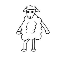 Mascote de personagem de desenho animado de ovelhas vetor