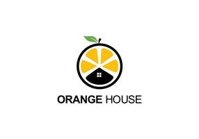 inspiração de ícone de símbolo de design de logotipo de casa laranja vetor