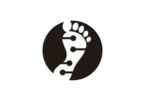 vetor de design de modelo de logotipo de massagem nos pés, emblema, conceito de design, símbolo criativo, ícone