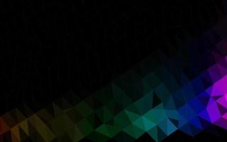 textura de mosaico de triângulo de vetor de arco-íris multicolorido escuro.