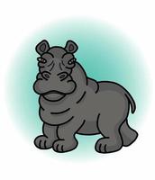 ilustração gráfica vetorial de um hipopótamo para necessidades de design ou produtos como livros infantis e outros. ilustração vetorial simples. vetor