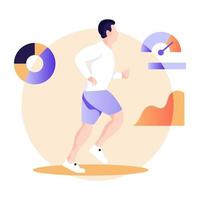 baixar ilustração plana premium de monitoramento de fitness vetor