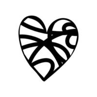 coração de doodle desenhado de mão. ilustração em vetor de símbolo de amor