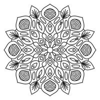 mandala fofa. flor redonda ornamental doodle isolada no fundo branco. ornamento decorativo geométrico em estilo oriental étnico. vetor