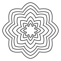 mandala fofa. flor redonda ornamental doodle isolada no fundo branco. ornamento decorativo geométrico em estilo oriental étnico. vetor