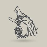 logotipo do lobo solitário vetor