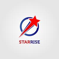 Ícone de símbolo de sinal de logotipo de empresa estrela em ascensão vetor
