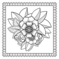 padrão circular em forma de mandala para henna, mehndi, tatuagem, decoração. ornamento decorativo em estilo oriental étnico. página do livro para colorir. vetor