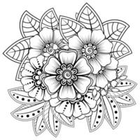 padrão circular em forma de mandala para henna, mehndi, tatuagem, decoração. ornamento decorativo em estilo oriental étnico. página do livro para colorir. vetor