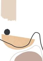 impressão de tinta nórdica de formas neutras abstratas. fundo de cartaz de estilo escandinavo. ilustração vetorial de design contemporâneo minimalista para decoração de parede, galeria em casa, cartão postal, capa de folheto vetor